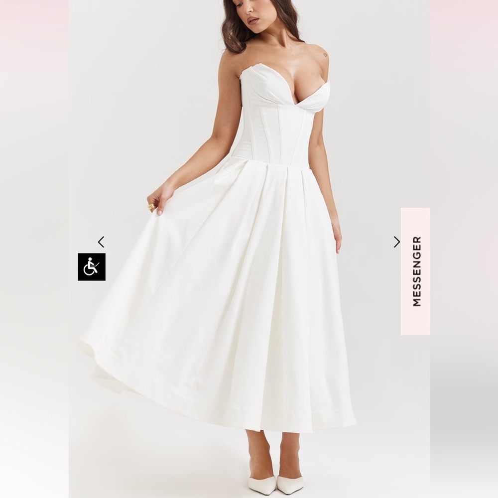 House of CB White Strapless Midi Dress - Picture 3 of 9